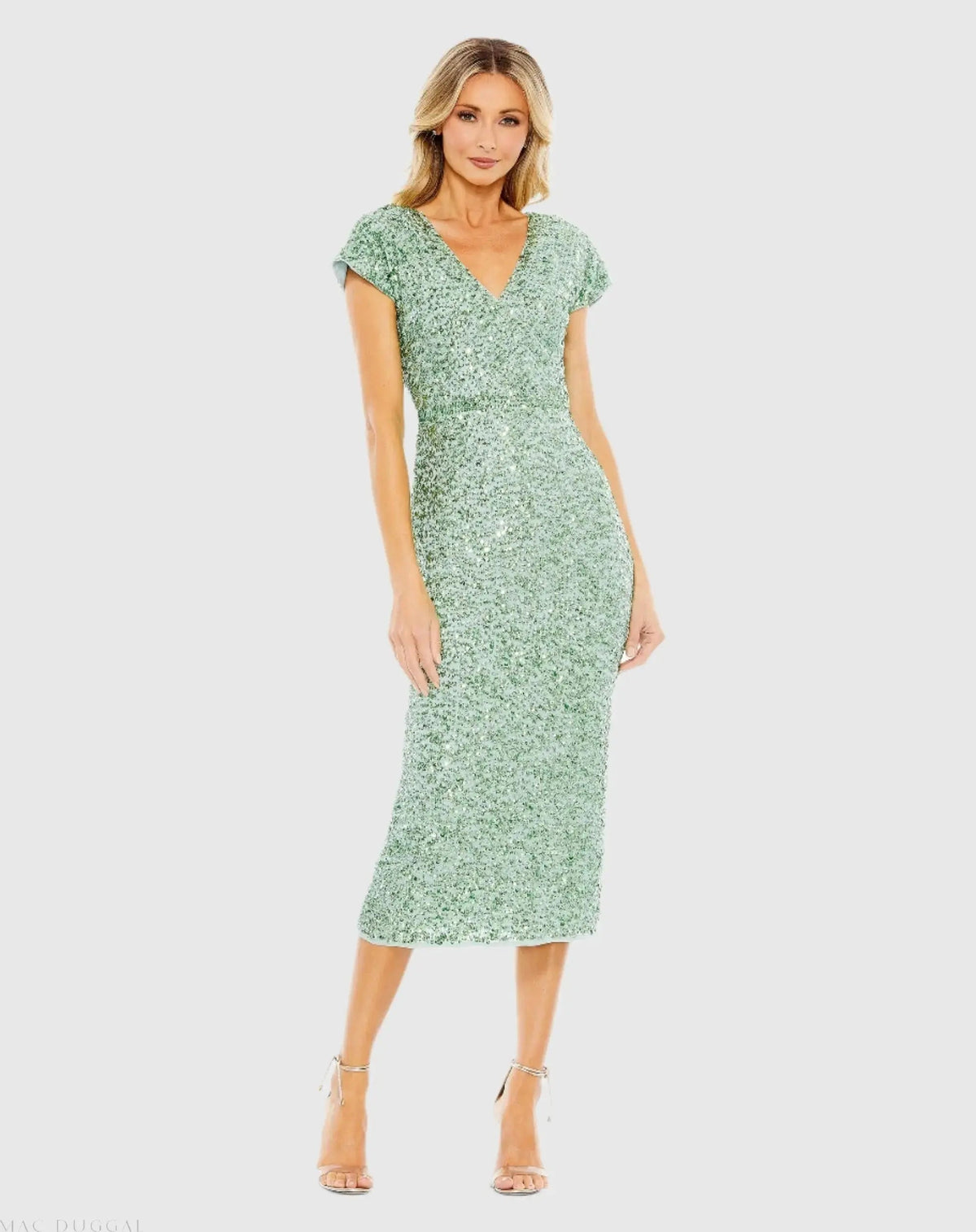 Women's Green Cocktail Dress Sequin for Evening & Special Occasions - 10766 Sage