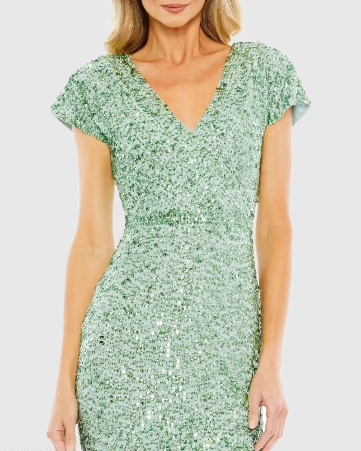 Women's Green Cocktail Dress Sequin for Evening & Special Occasions - 10766 Sage