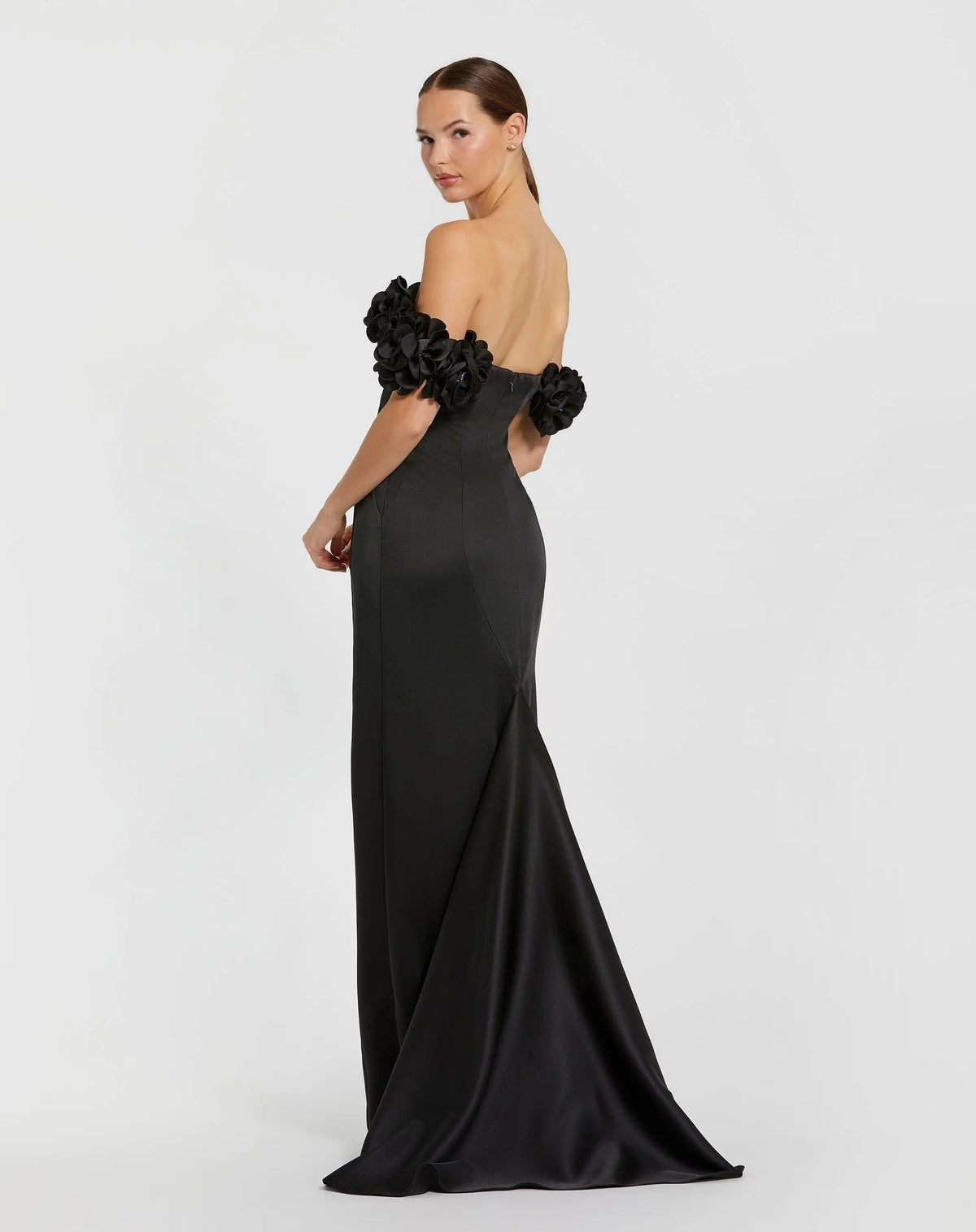 Women's Black Dress Satin - Black Floral