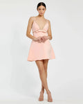 Pink Hand Beaded Detail A-Line Mini Dress
