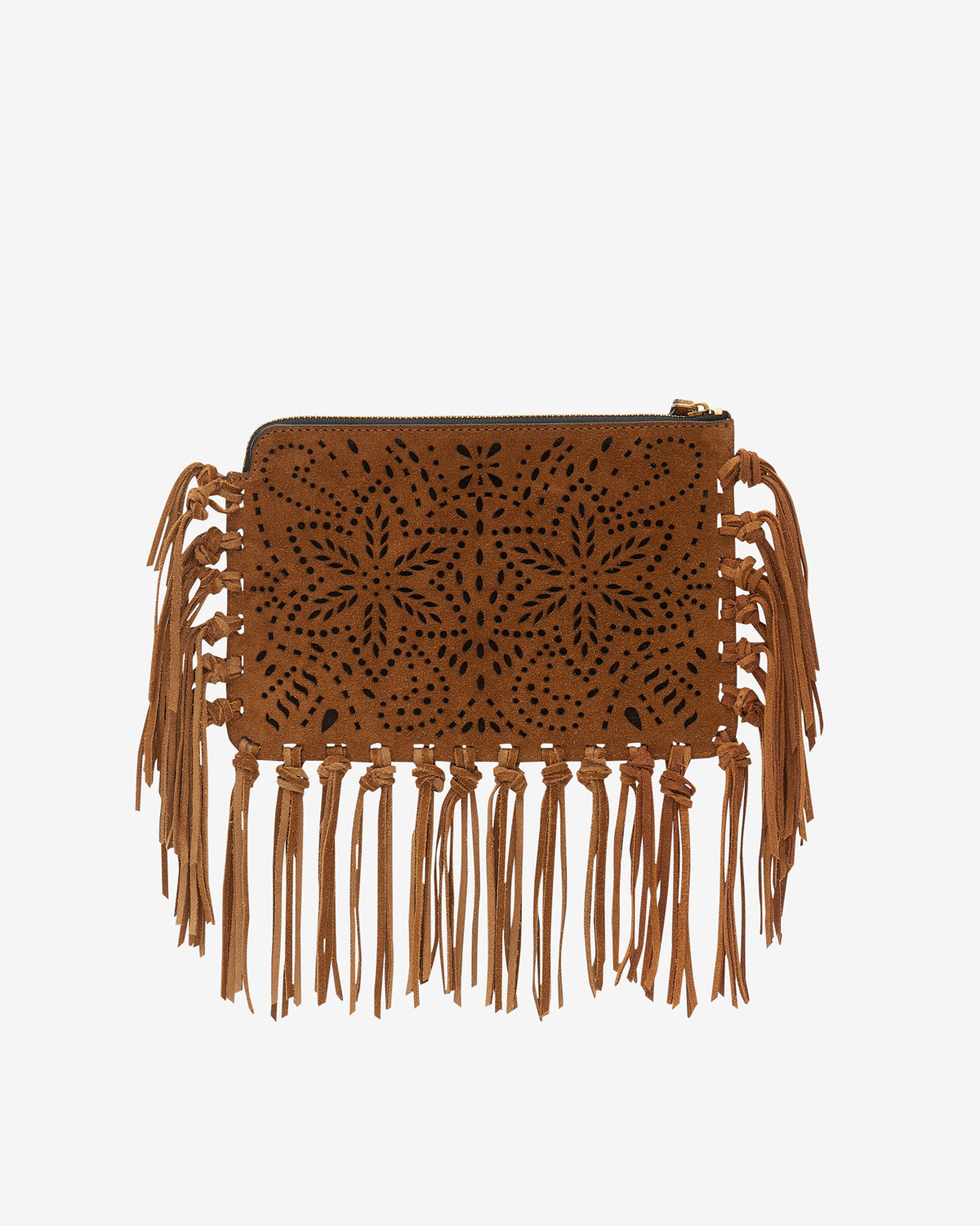 Women's Flat Pouch clutch - Clutch Cognac