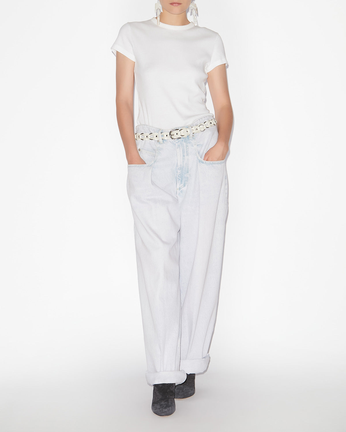 Women's RACHELLE PANTS - Silver Pleated