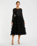 Long Sleeve Ruffle Tiered Midi Dress