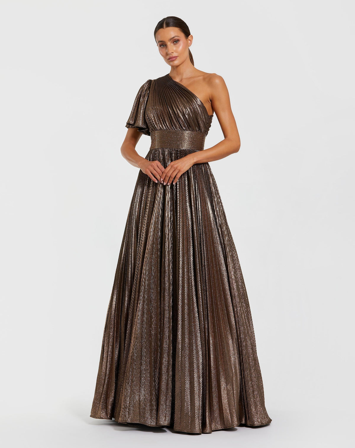 Women's Brown Dress One Shoulder