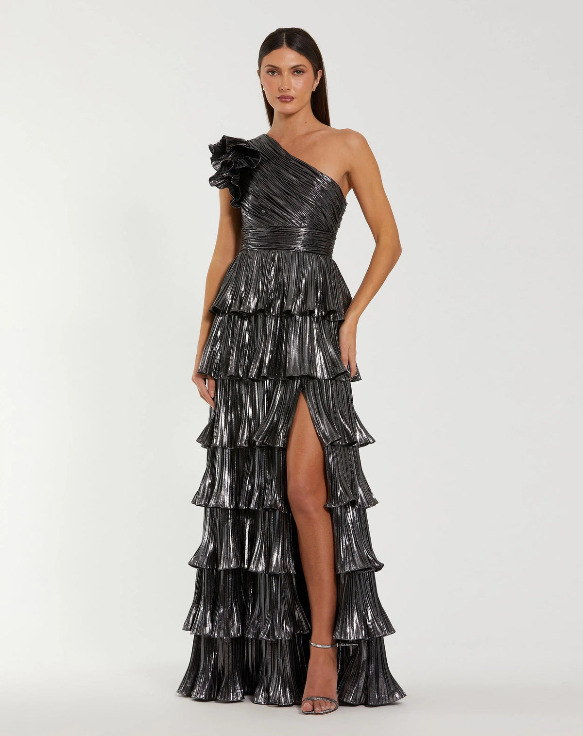 Women's Gray Dress One Shoulder