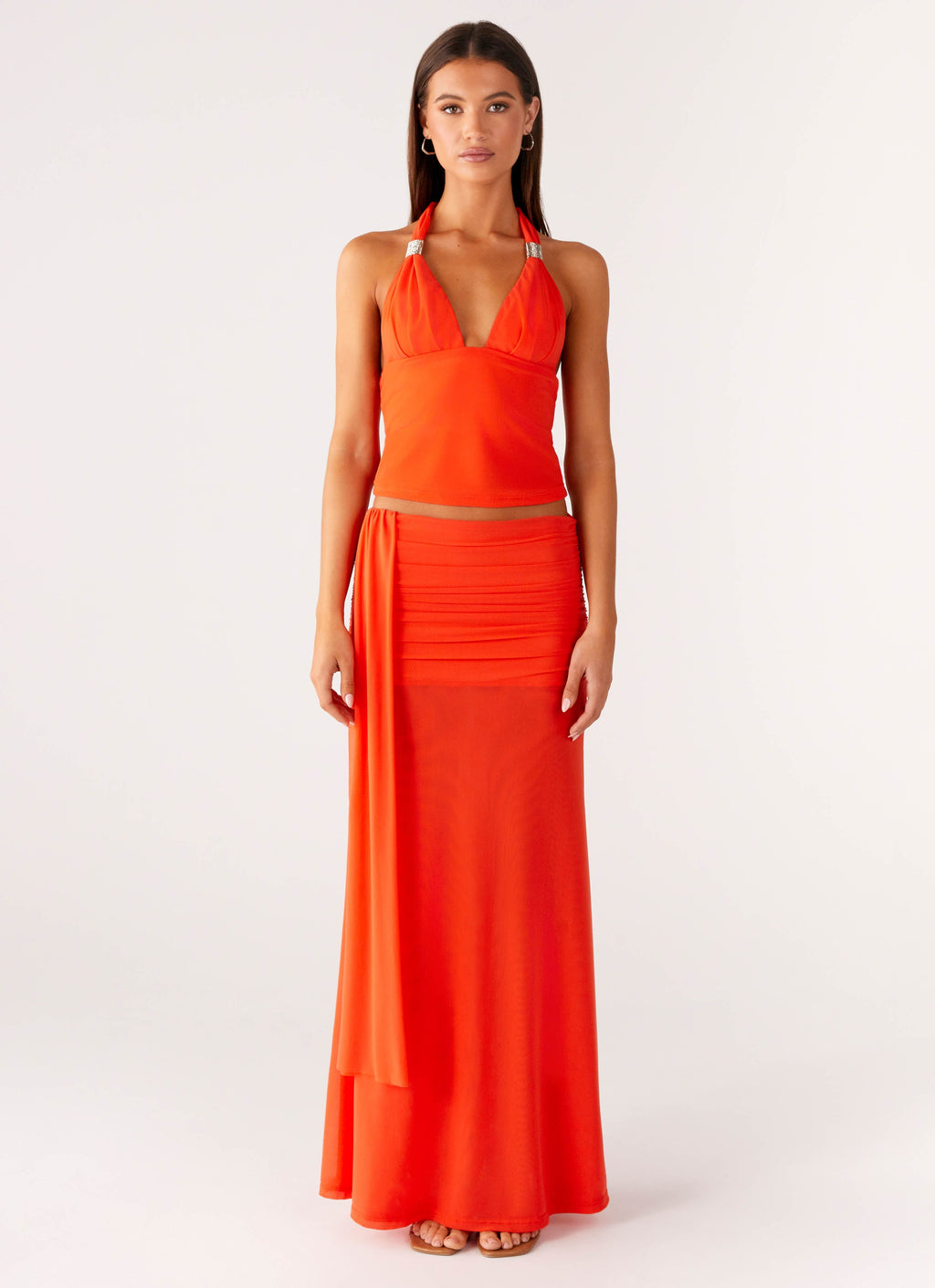 Blaze Halter Top - Fire Red