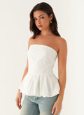 Ellen Bubble Hem Top - Ivory