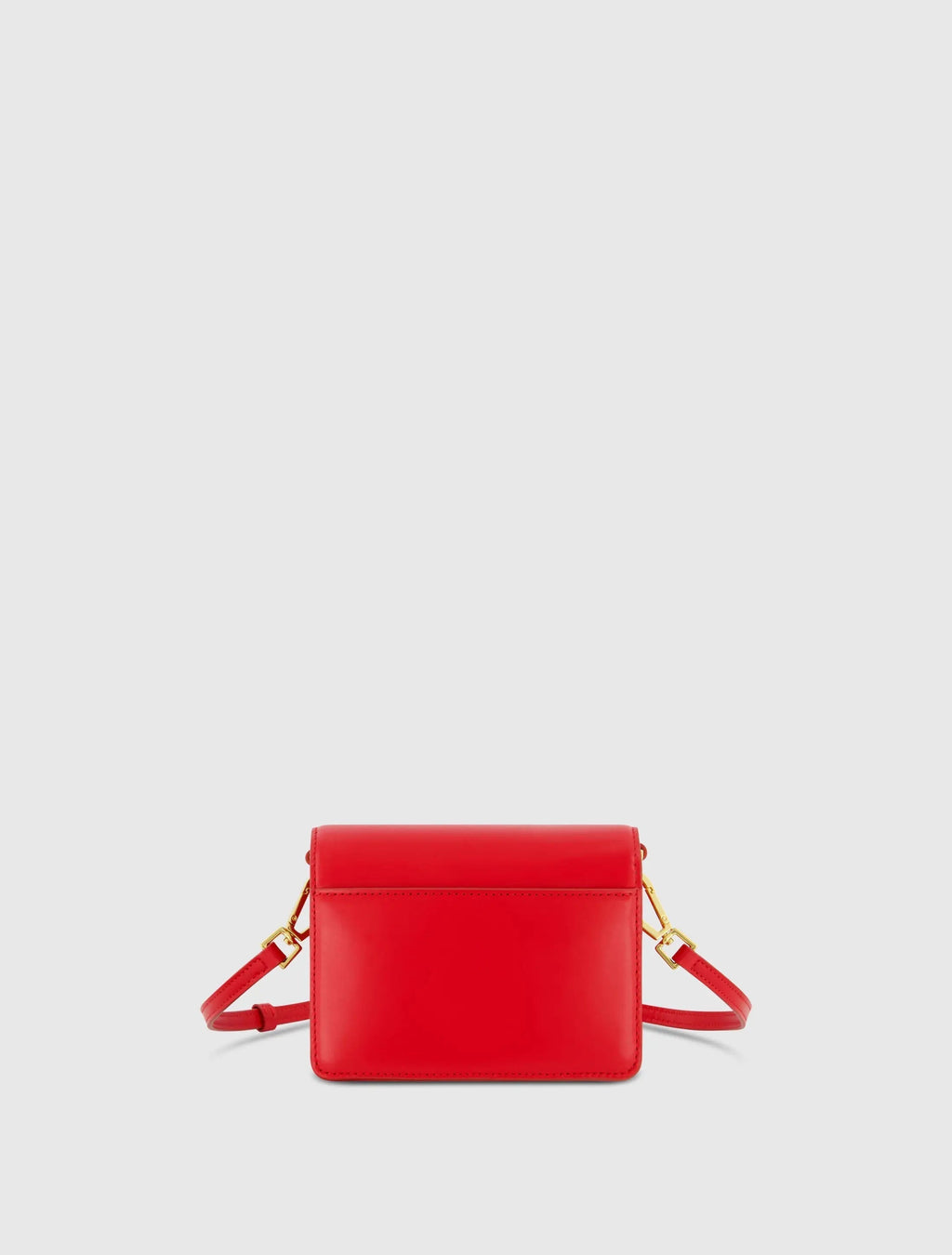 Red Mini Leather Tone On Tone Crossbody Bag