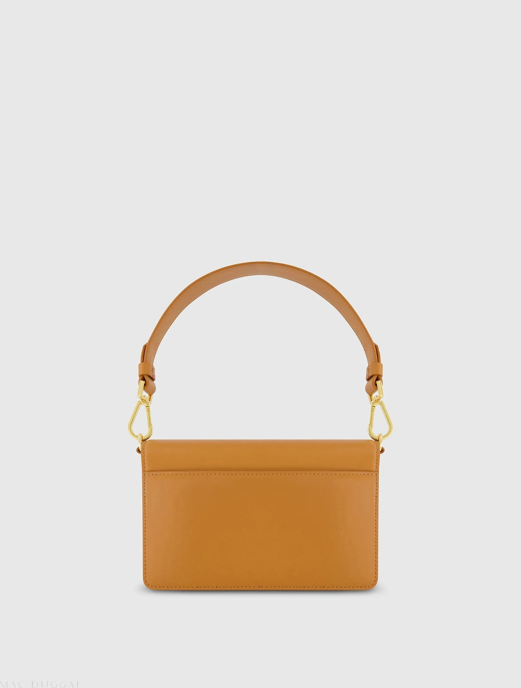 Brown Mini Leather Shoulder Handbag With Gold Hardware - FINAL SALE