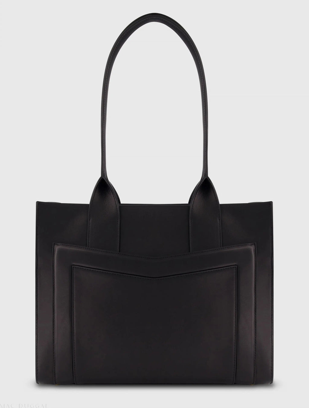 Black Large Leather Tote Bag With Gold Hardware