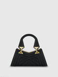 Black Angular Quilted Napa Leather Handbag