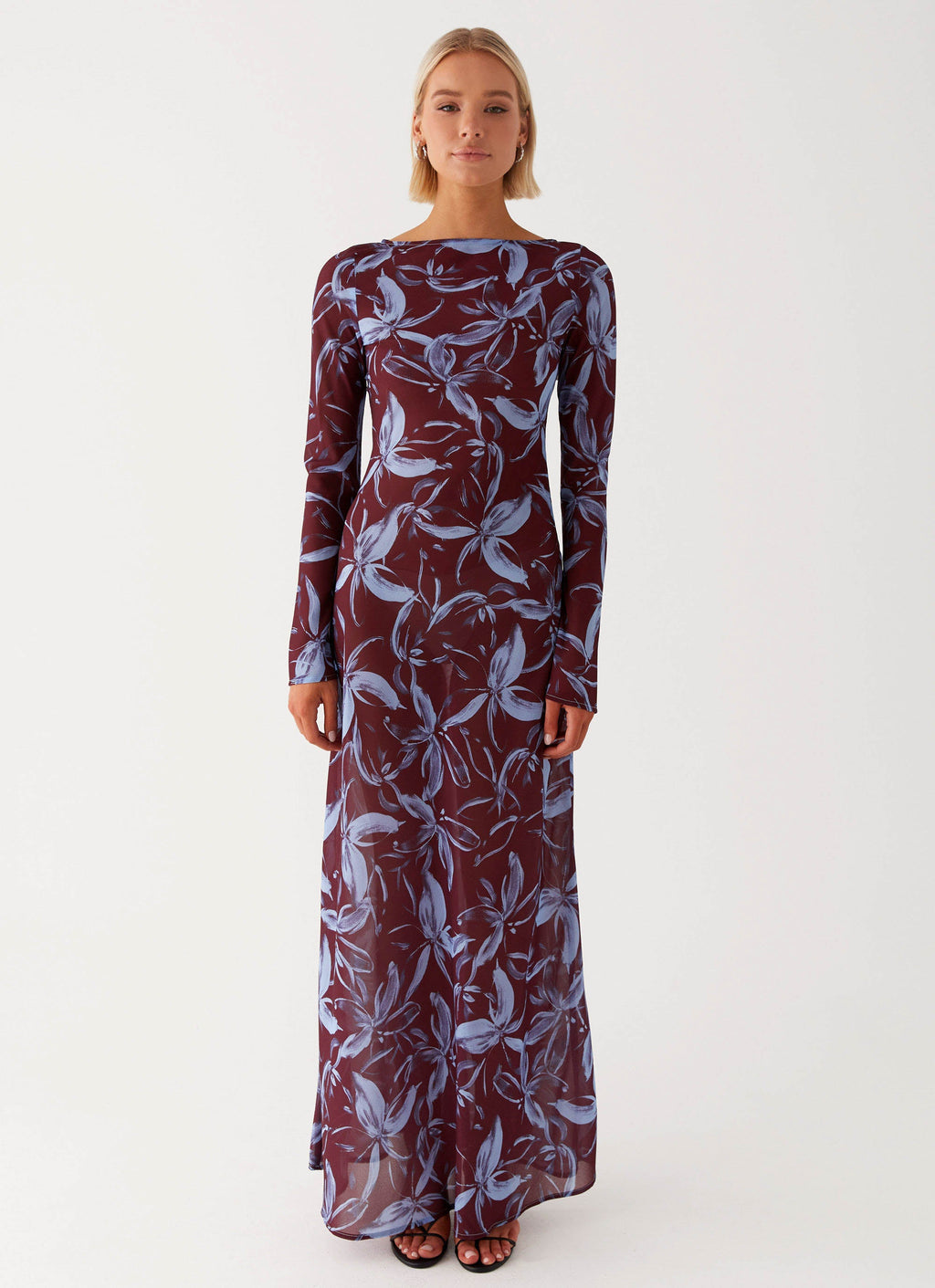 Lorde Maxi Dress - Brown Purple Floral