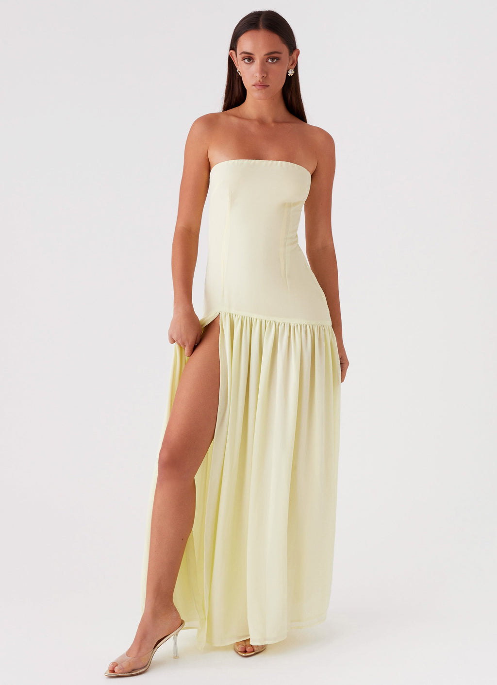 Eden Strapless Maxi Dress - Yellow