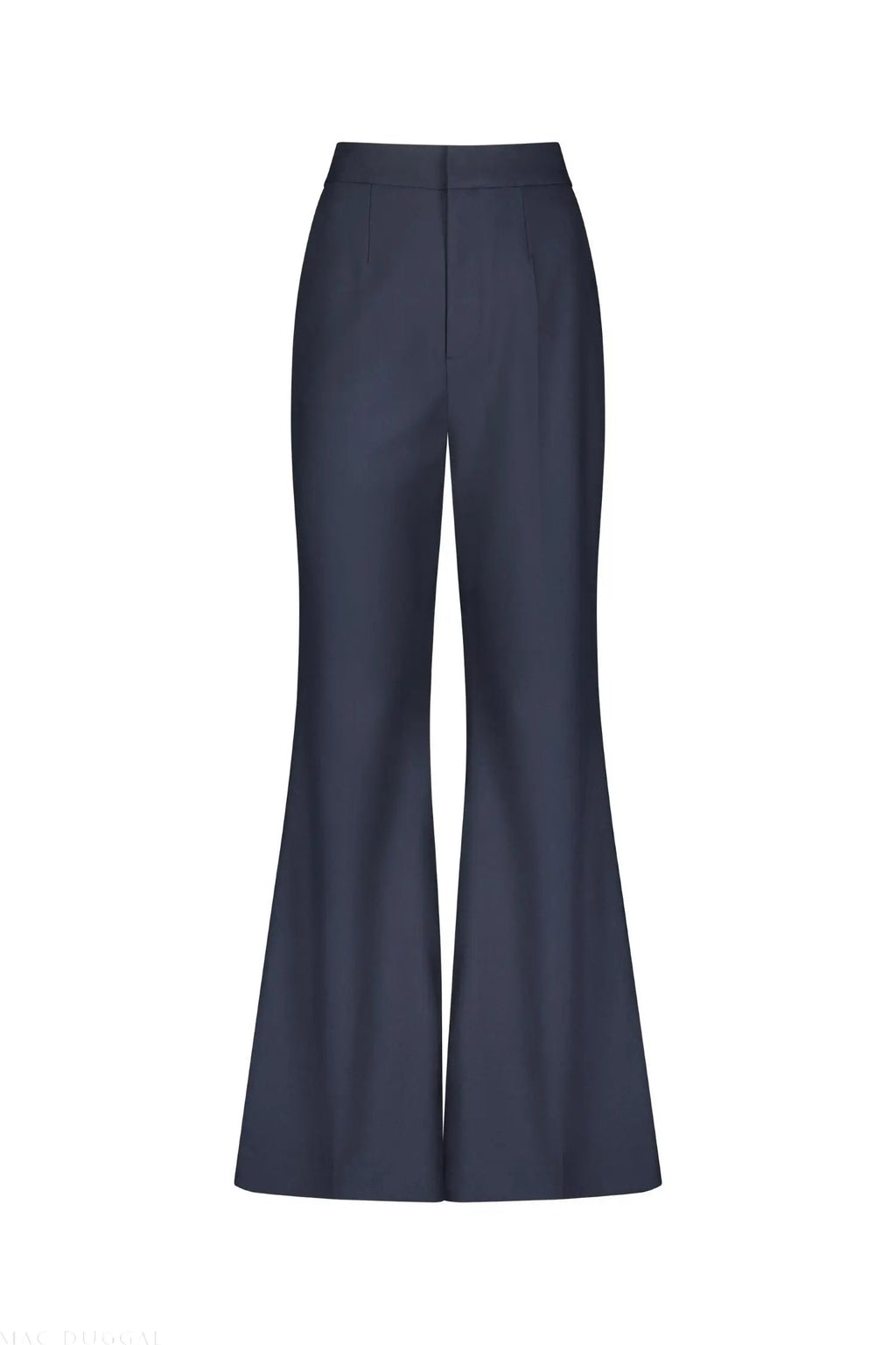Navy Classic Crepe Flared Trouser Pant - FINAL SALE