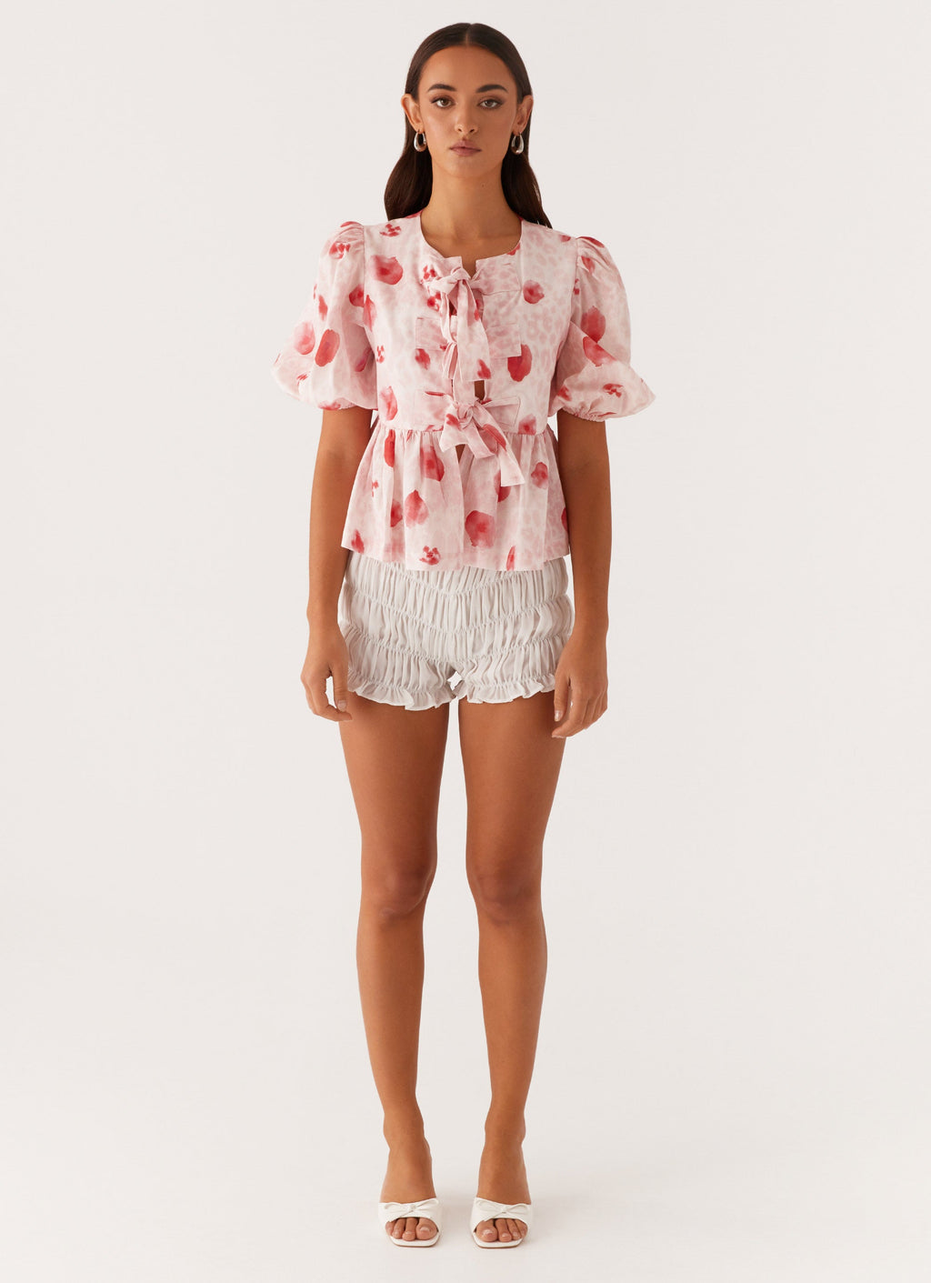 Western Wind Tie Top - Rose Leopard